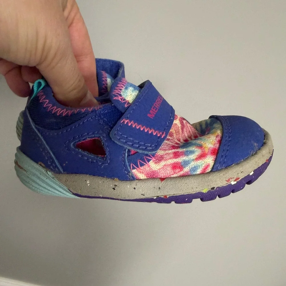 Merrell Bare Steps H2O Toddler Water Shoes Blue Tie Dye ML164958 Size 4W